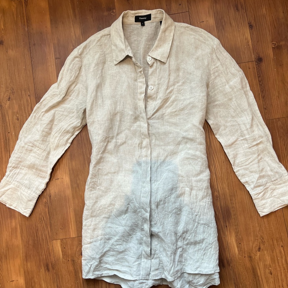 Theory Linen Button-Up Tunic